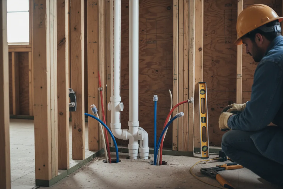 Drain and supply rough-in during Drain Cleaning in Lake Park